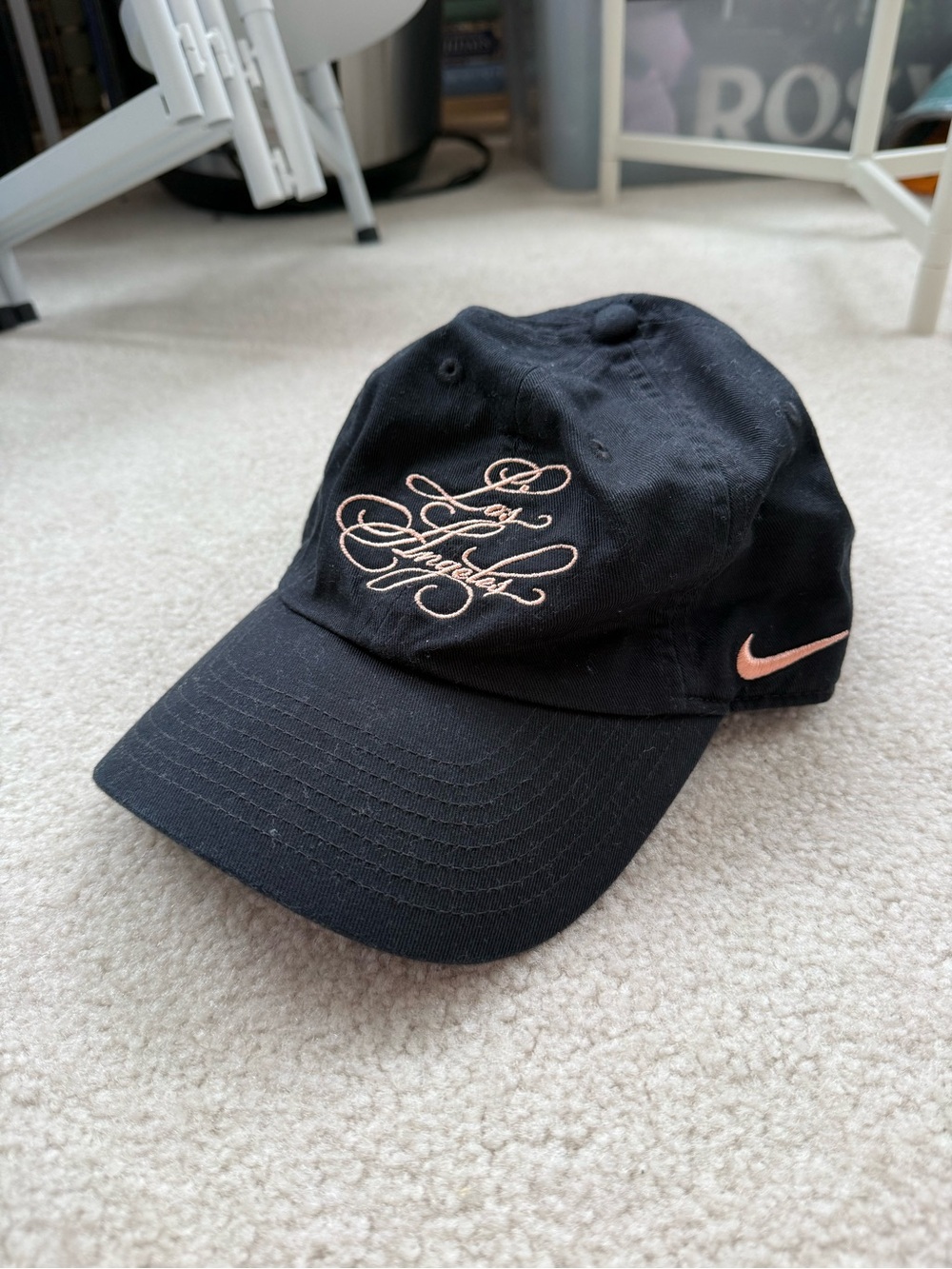 Angel City FC Los Angeles Nike Black Cap with Pink Embroidered Script and Swoosh